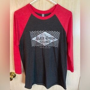 Black Ribbon Records Big Matador Recording Baseball Raglan TShirt Sz Medium